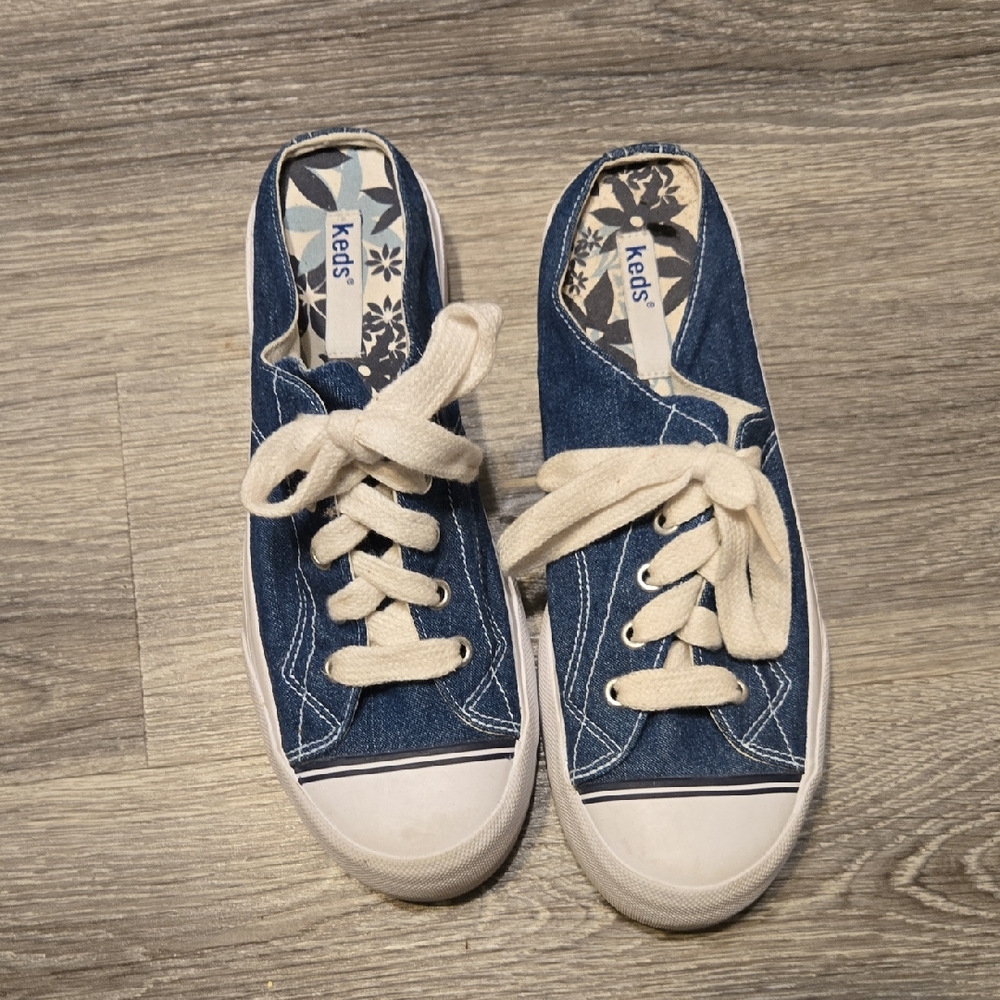 Keds Denim Blue Slip On Mule Sneakers Sz 8